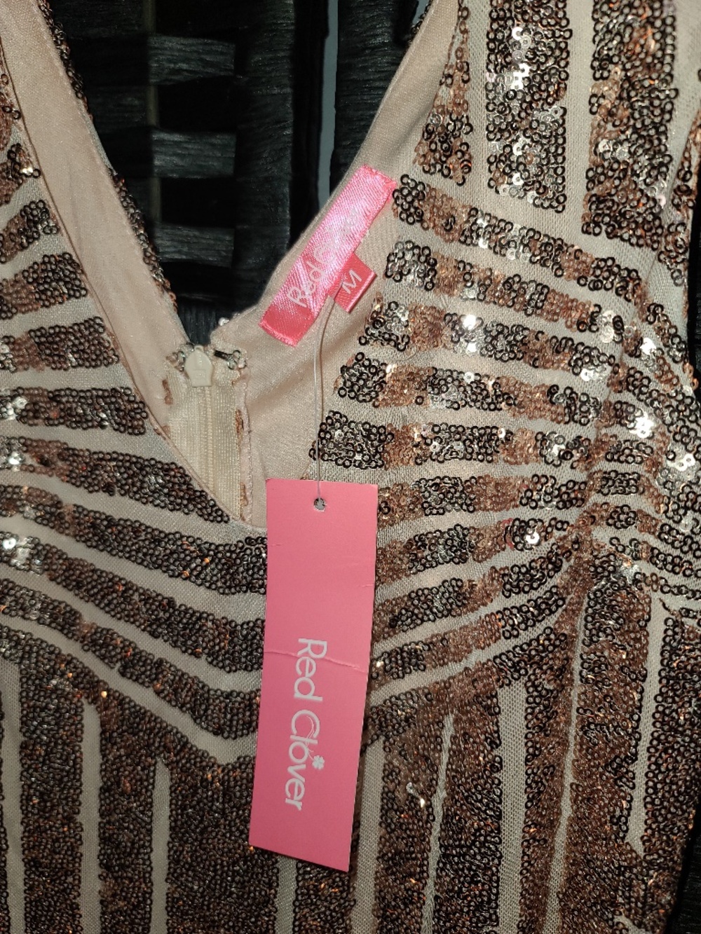 Red Clover gorgeous sequin long maxi dress size M NWT
